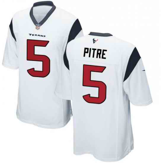 Men's Nike Houston Texans #5 Jalen Pitre White Vapor Limited Jersey->houston texans->NFL Jersey
