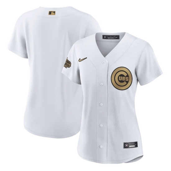 Women Chicago Cubs Blank 2022 All Star White Stitched Baseball Jersey->2022 all star->MLB Jersey