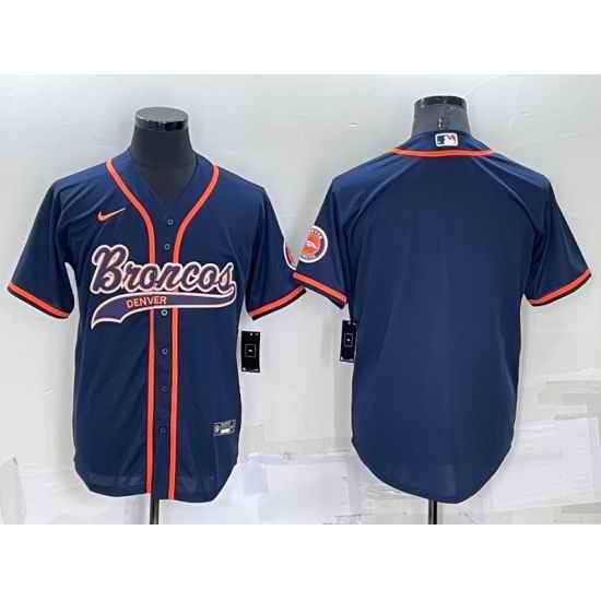 Men Denver Broncos Blank Navy Cool Base Stitched Baseball Jersey->indianapolis colts->NFL Jersey
