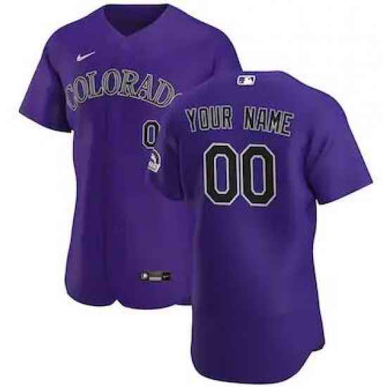 Men Women Youth Toddler Colorado Rockies Purple Custom Nike MLB Flex Base Jersey->customized mlb jersey->Custom Jersey