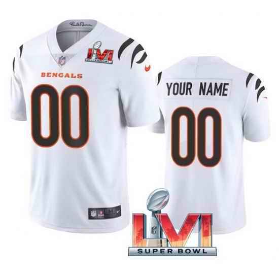 Men Women Youth Cincinnati Bengals ACTIVE PLAYER Custom 2022 White Super Bowl LVI Vapor Limited Stitched Jersey->customized nfl jersey->Custom Jersey