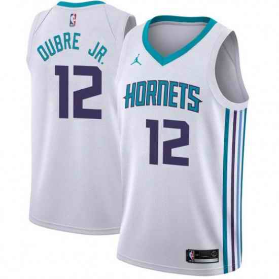 Nike Charlotte Hornets #12 Kelly Oubre Jr  White NBA Jordan Swingman Association Edition Jersey->charlotte hornets->NBA Jersey