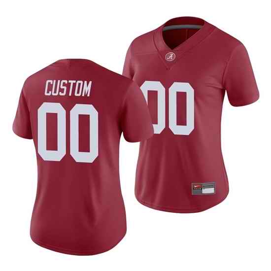 Alabama Crimson Tide Custom #00 Crimson Game Jersey Women's->->Custom Jersey
