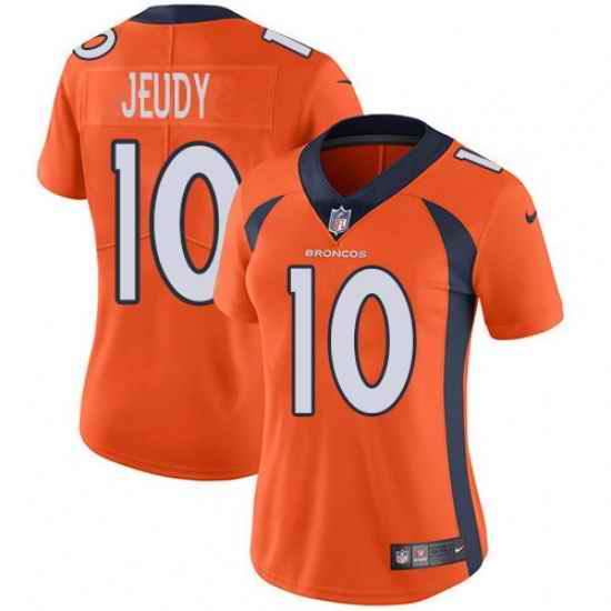 Women's Denver Broncos #10 Jerry Jeudy Orange Team Color Stitched Vapor Untouchable Limited Jersey->women nfl jersey->Women Jersey