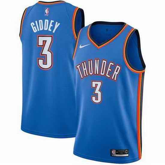 Men Nike Oklahoma City Thunder #3 Josh Giddey Blue Jersey->washington wizards->NBA Jersey