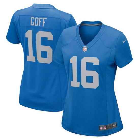 Women Detroit Lions Jared Goff #16 Blue Vapor Limited Stitched NFL Jersey->women nfl jersey->Women Jersey