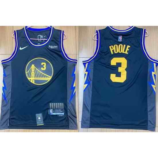 Men Golden State Warriors #3 Jordan Poole 75th Anniversary 2021 2022 City Edition NBA Jersey->los angeles clippers->NBA Jersey
