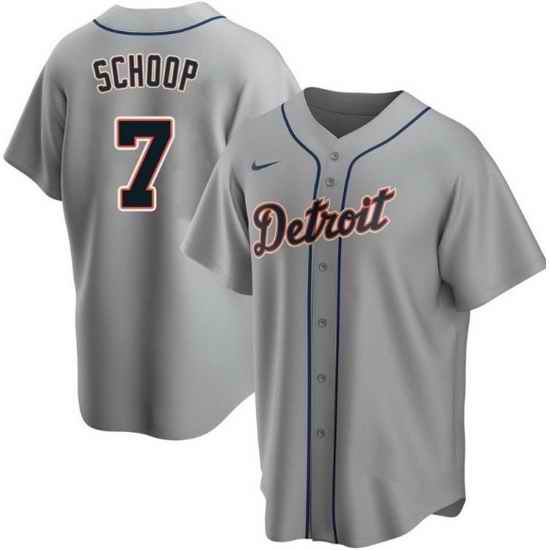 Men Detroit Tigers #7 Jonathan Schoop Grey Cool Base Stitched jersey->colorado rockies->MLB Jersey