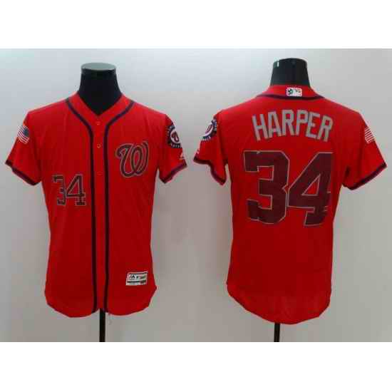Men Washington Nationals #34 Harper Red Elite 2022 MLB Jersey->washington nationals->MLB Jersey