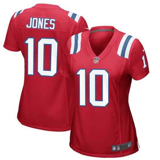 Women New England Patriots Mac Jones #10 Red Vapor Limited Jersey->women nfl jersey->Women Jersey