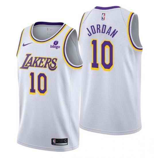 Men Los Angeles Lakers #10 Deandre Jordan White Stitched Jersey->los angeles lakers->NBA Jersey