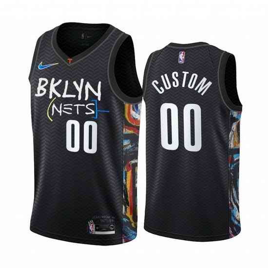 Men Women Youth Toddler Brooklyn Nets Black City Edition Custom Nike NBA Stitched Jersey->customized nba jersey->Custom Jersey