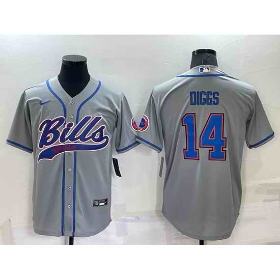 Men Buffalo Bills #14 Stefon Diggs Gray Cool Base Stitched Baseball Jersey->las vegas raiders->NFL Jersey