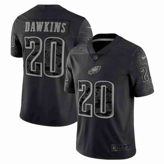 Men Philadelphia Eagles #20 Brian Dawkins Black Reflective Limited Stitched Jersey->denver broncos->NFL Jersey