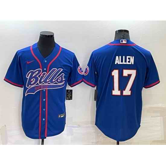 Men Buffalo Bills #17 Josh Allen Royal Cool Base Stitched Baseball Jersey