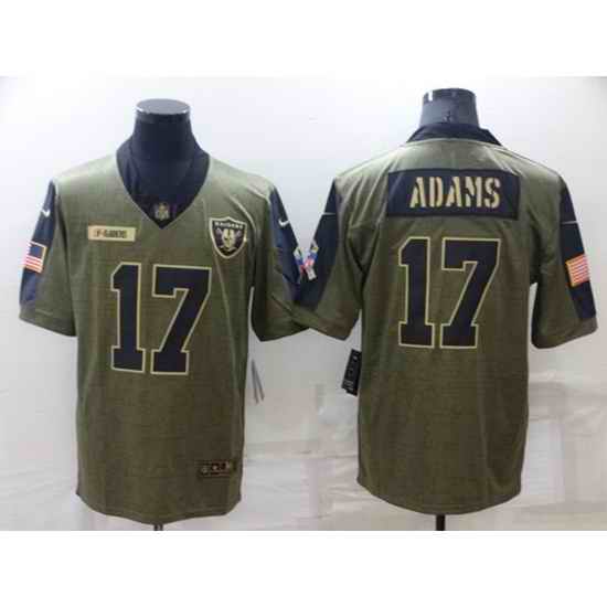 Men's Las Vegas Raiders #17 Davante Adams Olive Salute To Service Limited Stitched Jersey->las vegas raiders->NFL Jersey
