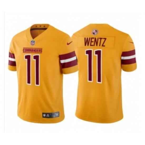 Men's Washington Commanders #11 Carson Wentz Gold Burgundy Stitched Jersey Trade->washington commanders->NFL Jersey