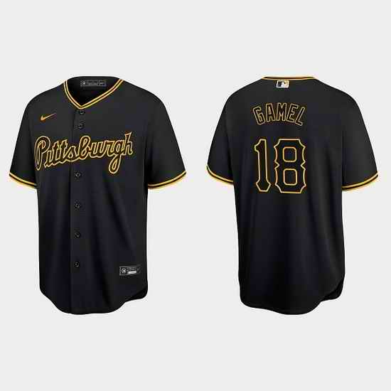 Men Pittsburgh Pirates #18 Ben Gamel Black Cool Base Stitched Jersey->boston red sox->MLB Jersey