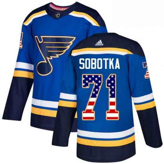 Youth Adidas St Louis Blues #71 Vladimir Sobotka Authentic Blue USA Flag Fashion NHL Jersey->youth nhl jersey->Youth Jersey