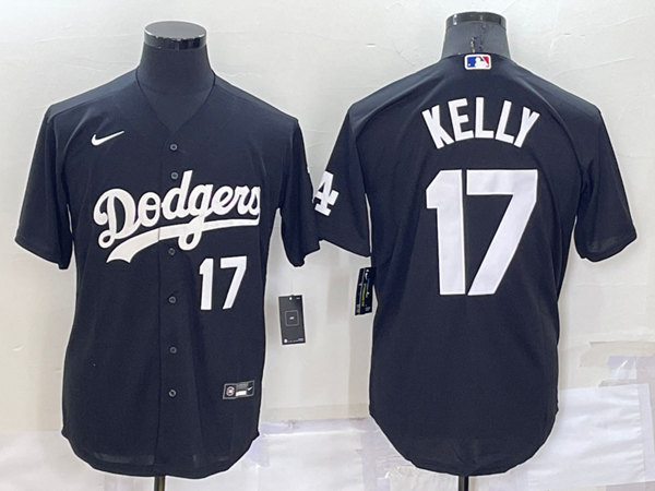 Men's Los Angeles Dodgers #17 Joe Kelly Black Cool Base Stitched Baseball Jersey->los angeles dodgers->MLB Jersey