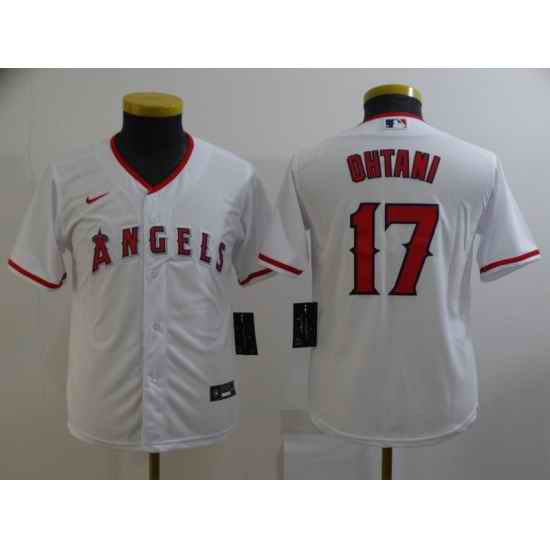 Youth Nike Los Angeles Angels #17 Shohei Ohtani White Home Stitched Baseball Jersey->youth mlb jersey->Youth Jersey