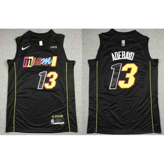 Men Nike Miami Heat #13 Bam Adebayo NBA Swingman 75th Anniversary 2021 New City Edition Jersey->youth nba jersey->Youth Jersey