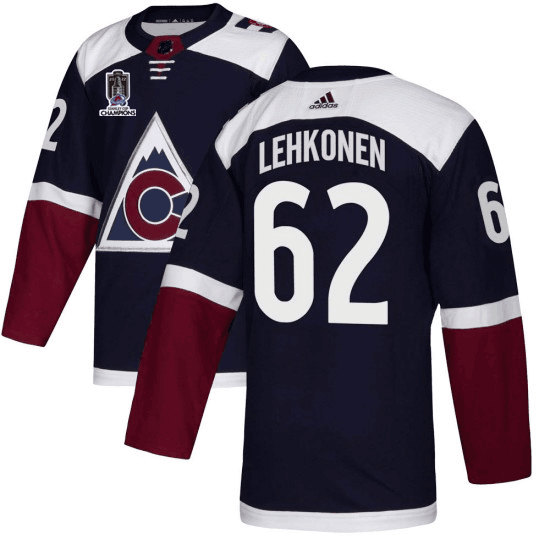 Men's Colorado Avalanche #62 Artturi Lehkonen 2022 Navy Stanley Cup Champions Patch Stitched Jersey->colorado avalanche->NHL Jersey