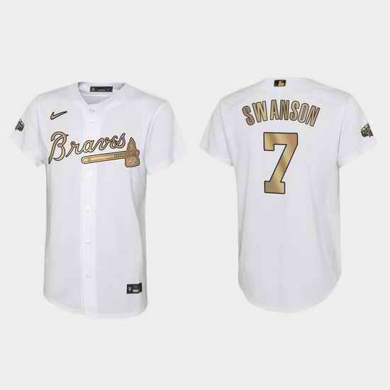 Youth Dansby Swanson Atlanta Braves 2022 Mlb All Star Game White Jersey->2022 all star->MLB Jersey