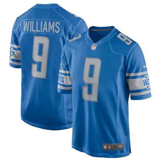 Men Detroit Lions #9 Jameson Williams 2022 Blue Stitched Game Jersey->detroit lions->NFL Jersey