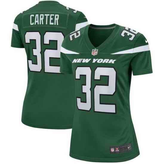 Women New York Jets Michael Carter #32 Green Vapor Limited Stitched Football Jersey->women nfl jersey->Women Jersey