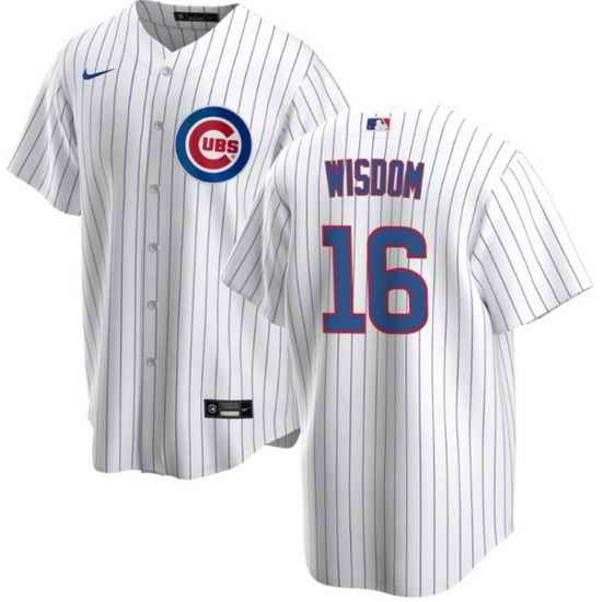 Men Chicago Cubs #16 Patrick Wisdom White Cool Base Stitched Baseball Jerse->chicago cubs->MLB Jersey