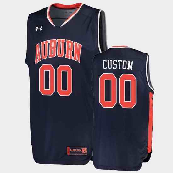 Auburn Tigers Custom Navy Road College Basketball Jersey->->Custom Jersey