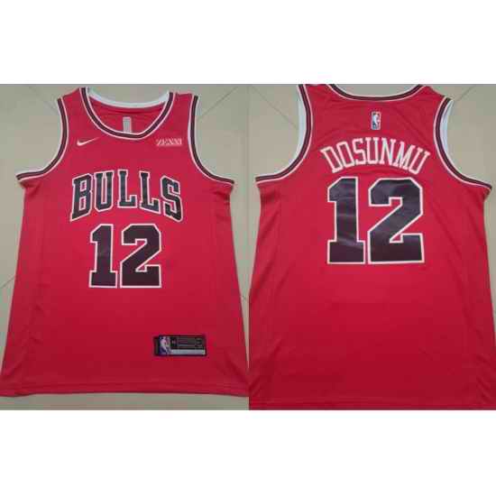 Men Chicago Bulls Nike Ayo Dosunmu #12 Red 2022 City Edition Stitched Jersey->youth nba jersey->Youth Jersey