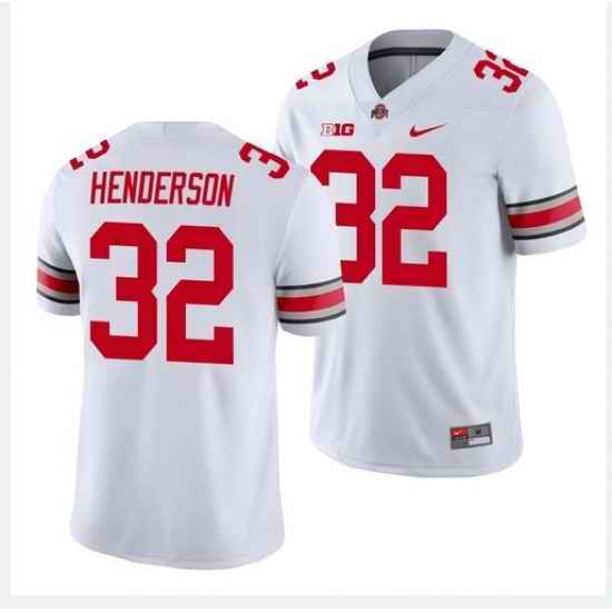 Ohio State Buckeyes #32 TreVeyon Henderson White NCAA Football Jersey->ohio state buckeyes->NCAA Jersey
