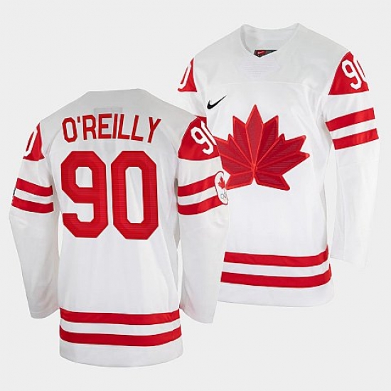 Men's Ryan O'Reilly Canada Hockey White 2022 Beijing Winter Olympic #90 Home Jersey->2022 canada winter olympic->NHL Jersey