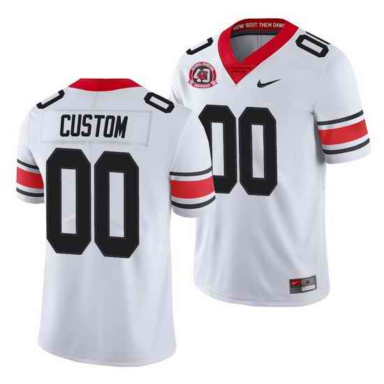 Georgia Bulldogs Custom White 40th Anniversary College Football Jersey->->Custom Jersey