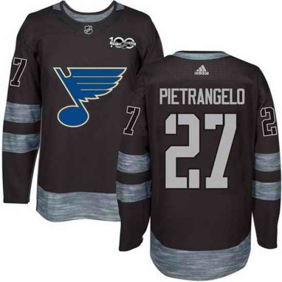 Blues #27 Alex Pietrangelo Black 1917 2017 100th Anniversary Stitched NHL Jersey->st.louis blues->NHL Jersey