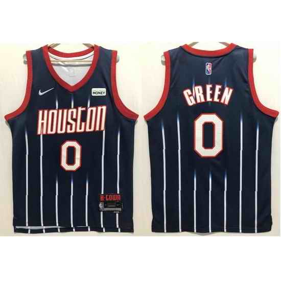 Men Nike Houstone Houston Rockets Jalen Green #0 75th Anniversary Blue NBA Stitched Jersey->houston rockets->NBA Jersey