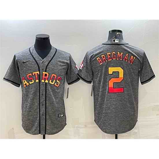 Men Houston Astros #2 Alex Bregman Grey Cool Base Stitched Baseball Jersey->houston astros->MLB Jersey