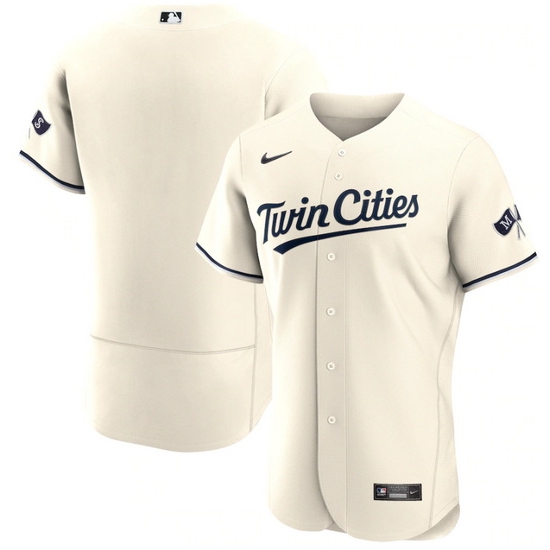 Men Minnesota Twins Blank Cream 2023 Home Alternate Flex Base Stitched Jersey->minnesota twins->MLB Jersey