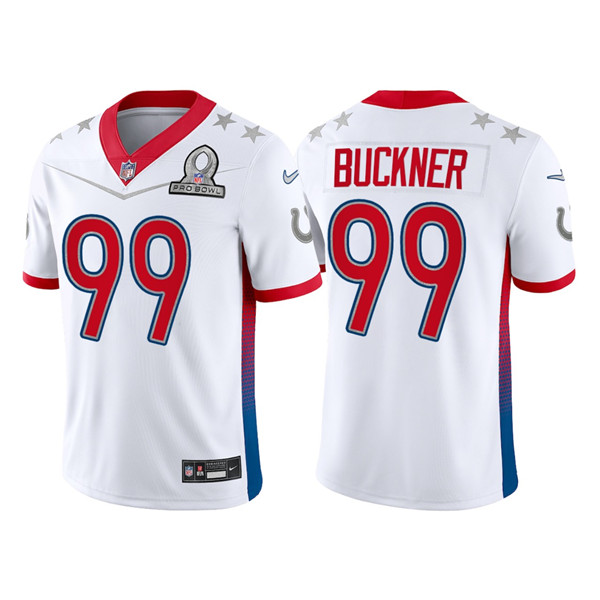 Men’s Indianapolis Colts #99 DeForest Buckner 2022 White AFC Pro Bowl Stitched Jersey->2022 pro bowl->NFL Jersey