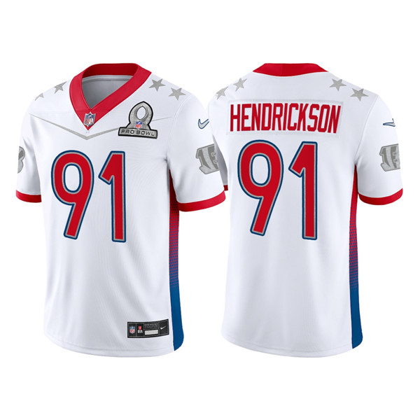 Men’s Cincinnati Bengals #91 Trey Hendrickson 2022 White AFC Pro Bowl Stitched Jersey->2022 pro bowl->NFL Jersey
