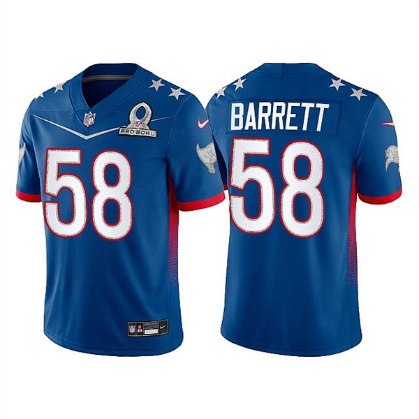 Men’s Tampa Bay Buccaneers #58 Shaquil Barrett 2022 Royal NFC Pro Bowl Stitched Jersey->2022 pro bowl->NFL Jersey