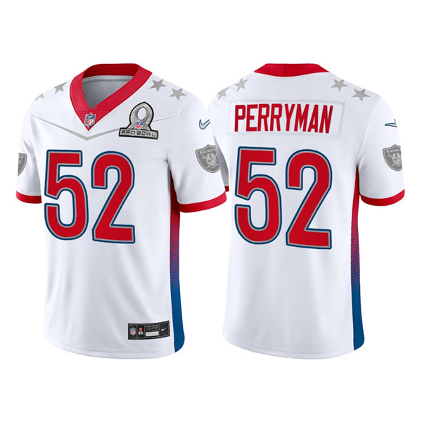 Men’s Las Vegas Raiders #52 Denzel Perryman 2022 White AFC Pro Bowl Stitched Jersey->2022 pro bowl->NFL Jersey