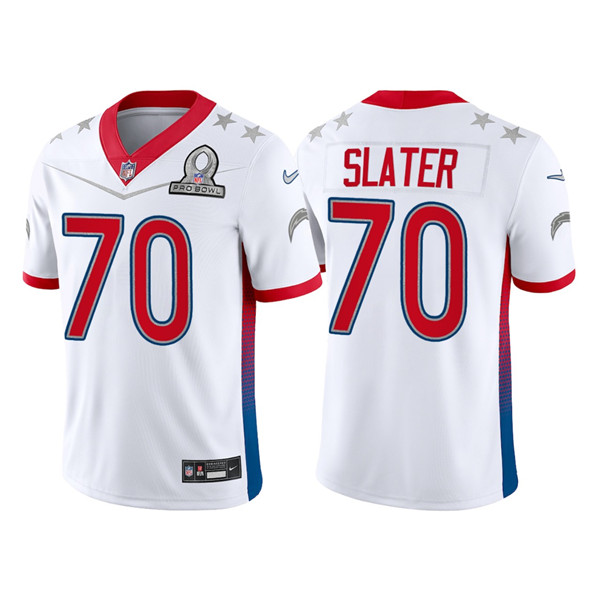 Men’s Los Angeles Chargers #70 Rashawn Slater 2022 White AFC Pro Bowl Stitched Jersey->2022 pro bowl->NFL Jersey