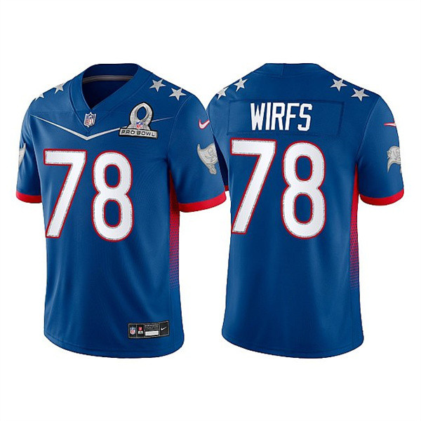Men’s Tampa Bay Buccaneers #78 Tristan Wirfs 2022 Royal NFC Pro Bowl Stitched Jersey->2022 pro bowl->NFL Jersey