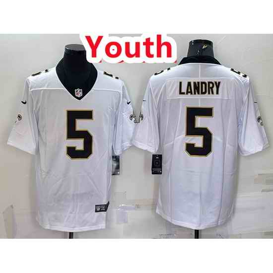 Youth Saints #5 Jarvis Landry White Jersey->women nfl jersey->Women Jersey