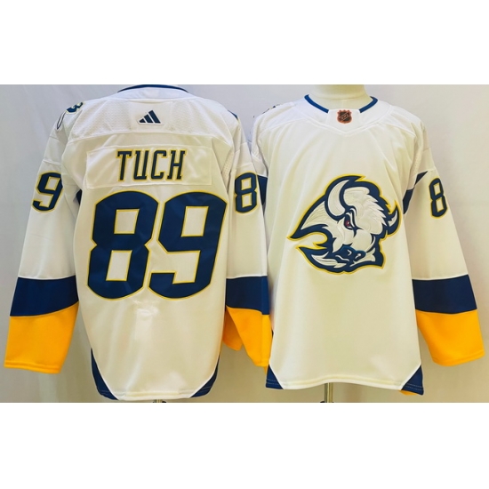 Men Buffalo Sabres 89 Alex Tuch White 2022 #23 Reverse Retro Stitched Jersey->buffalo sabres->NHL Jersey