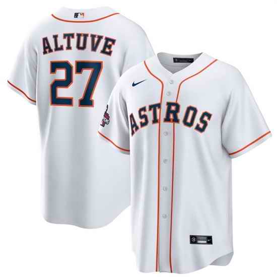 Youth Houston Astros #27 Jose Altuve White 2022 World Series Champions Home Stitched BaseballJersey->youth mlb jersey->Youth Jersey