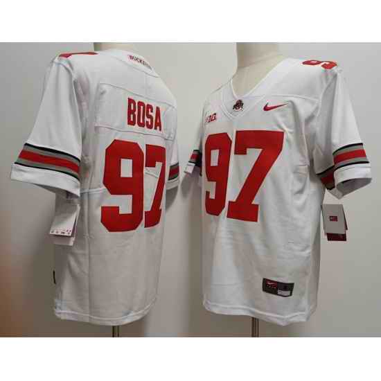Men Ohio State Buckeyes Nick Bosa #97 White College Football Jersey->ohio state buckeyes->NCAA Jersey